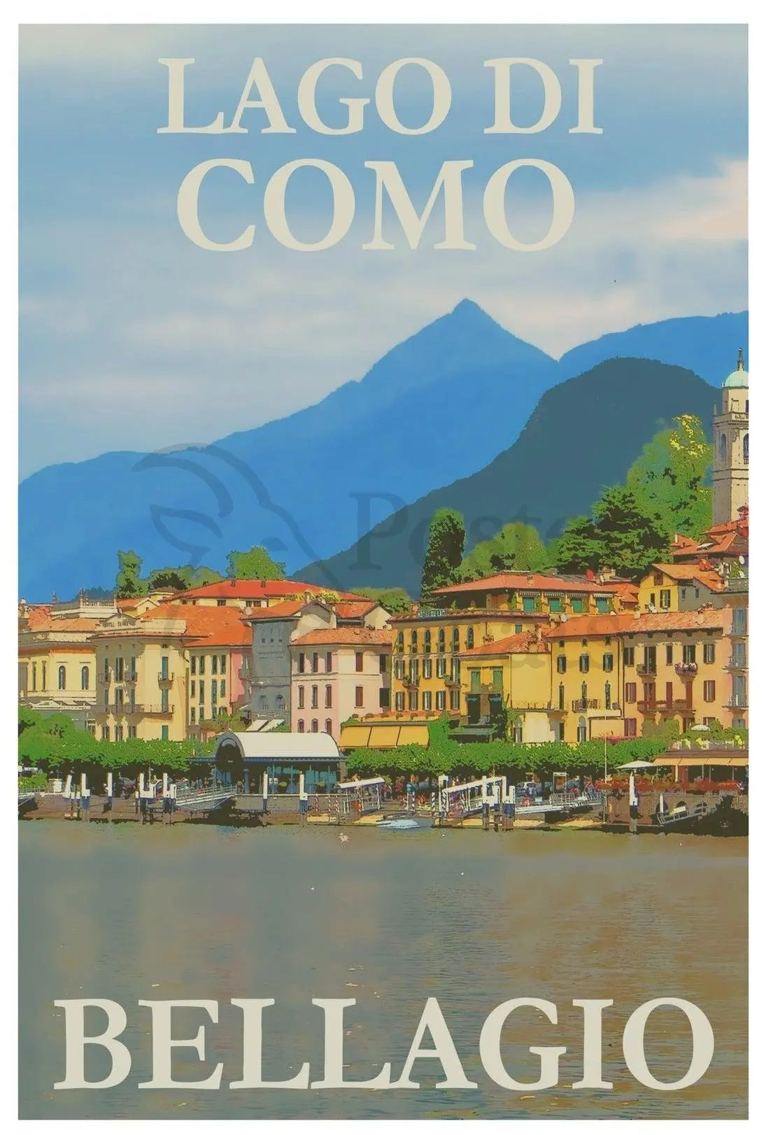 Bellagio Lake Como Vintage Travel Poster PosterGoat
