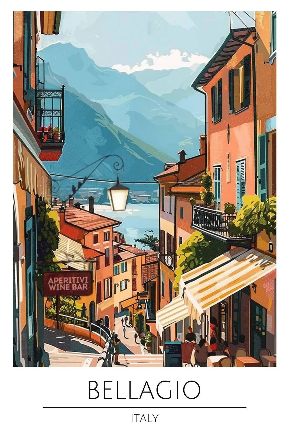 Bellagio's Charm: Vibrant Italian Scene Travel Poster PosterGoat