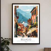 Bellagio's Charm: Vibrant Italian Scene Travel Poster PosterGoat