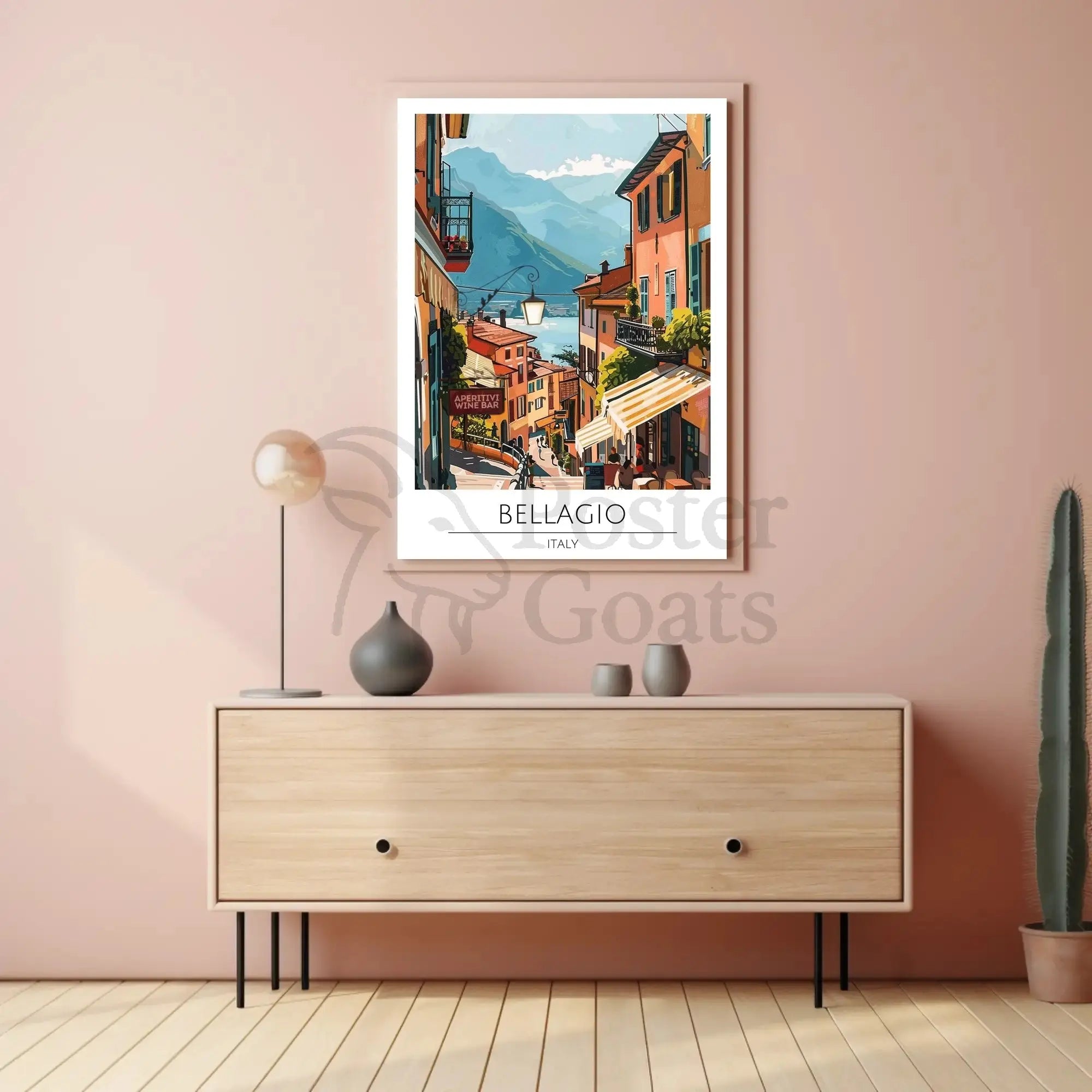 Bellagio's Charm: Vibrant Italian Scene Travel Poster PosterGoat