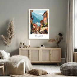 Bellagio's Charm: Vibrant Italian Scene Travel Poster PosterGoat