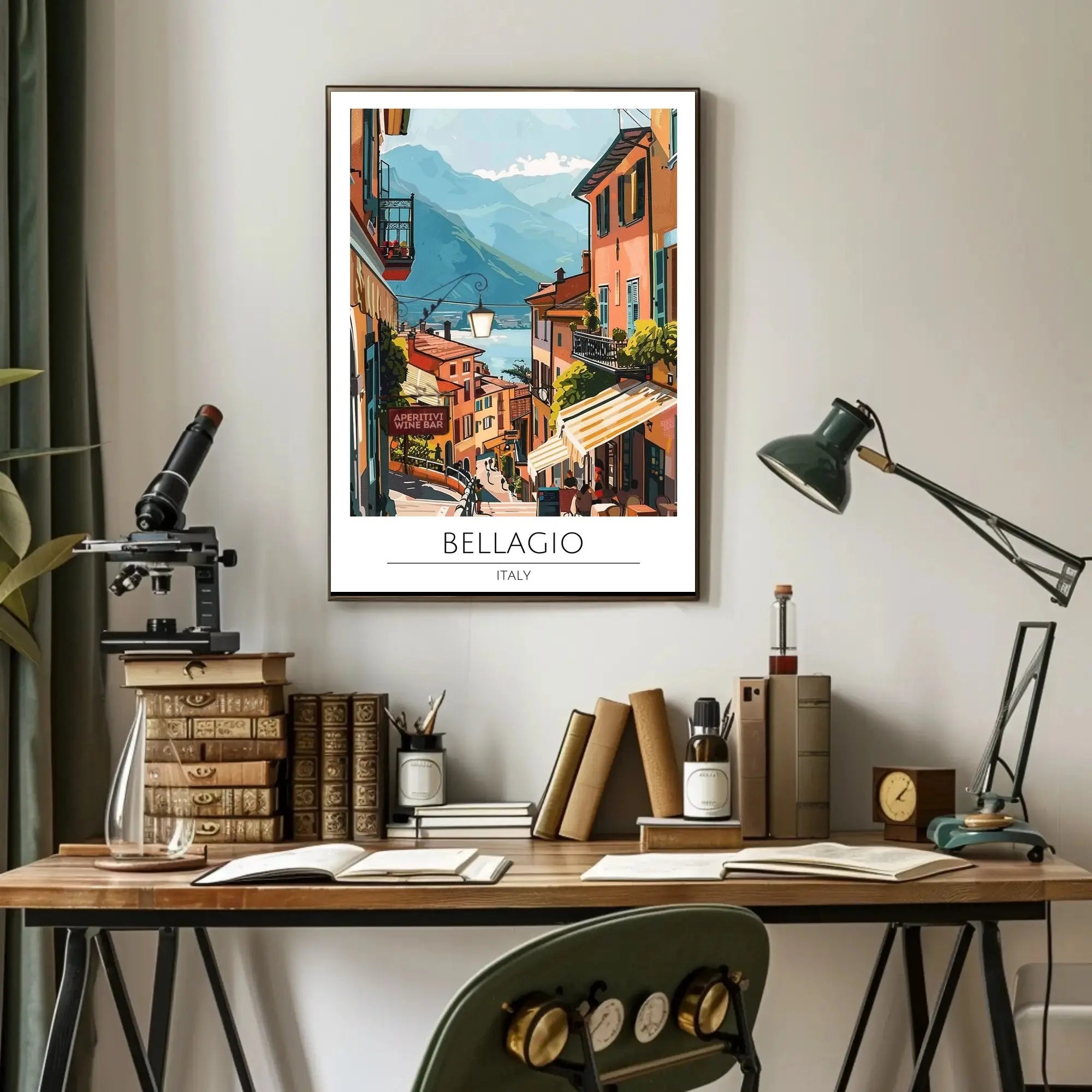Bellagio's Charm: Vibrant Italian Scene Travel Poster PosterGoat