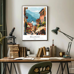 Bellagio's Charm: Vibrant Italian Scene Travel Poster PosterGoat