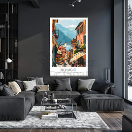Bellagio's Charm: Vibrant Italian Scene Travel Poster PosterGoat