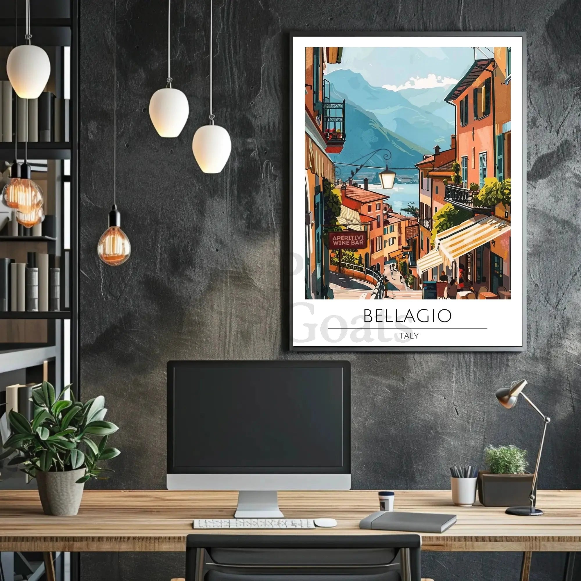 Bellagio's Charm: Vibrant Italian Scene Travel Poster PosterGoat