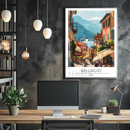 Bellagio's Charm: Vibrant Italian Scene Travel Poster PosterGoat
