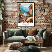 Bellagio's Charm: Vibrant Italian Scene Travel Poster PosterGoat