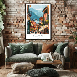 Bellagio's Charm: Vibrant Italian Scene Travel Poster PosterGoat