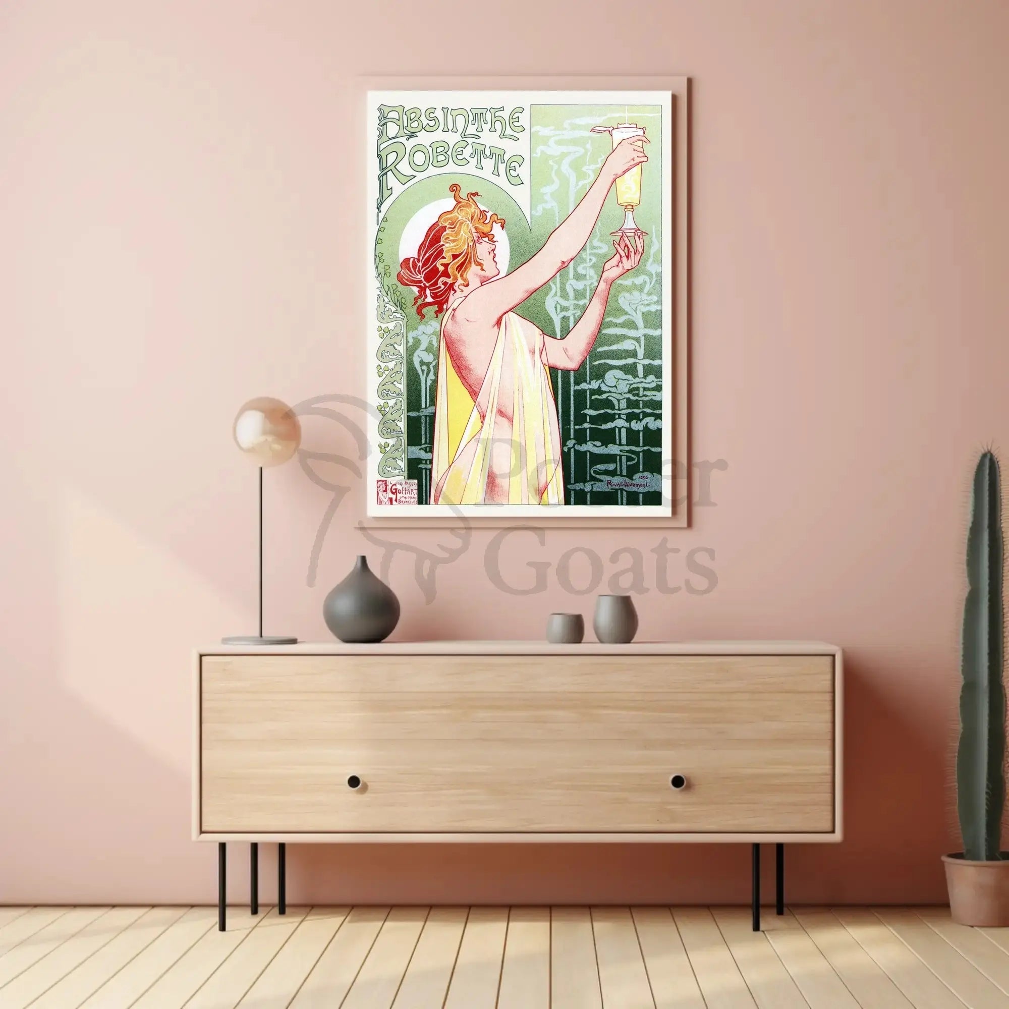 Belle Époque Absinthe Poster: Art Nouveau, Whimsical Elegance PosterGoat