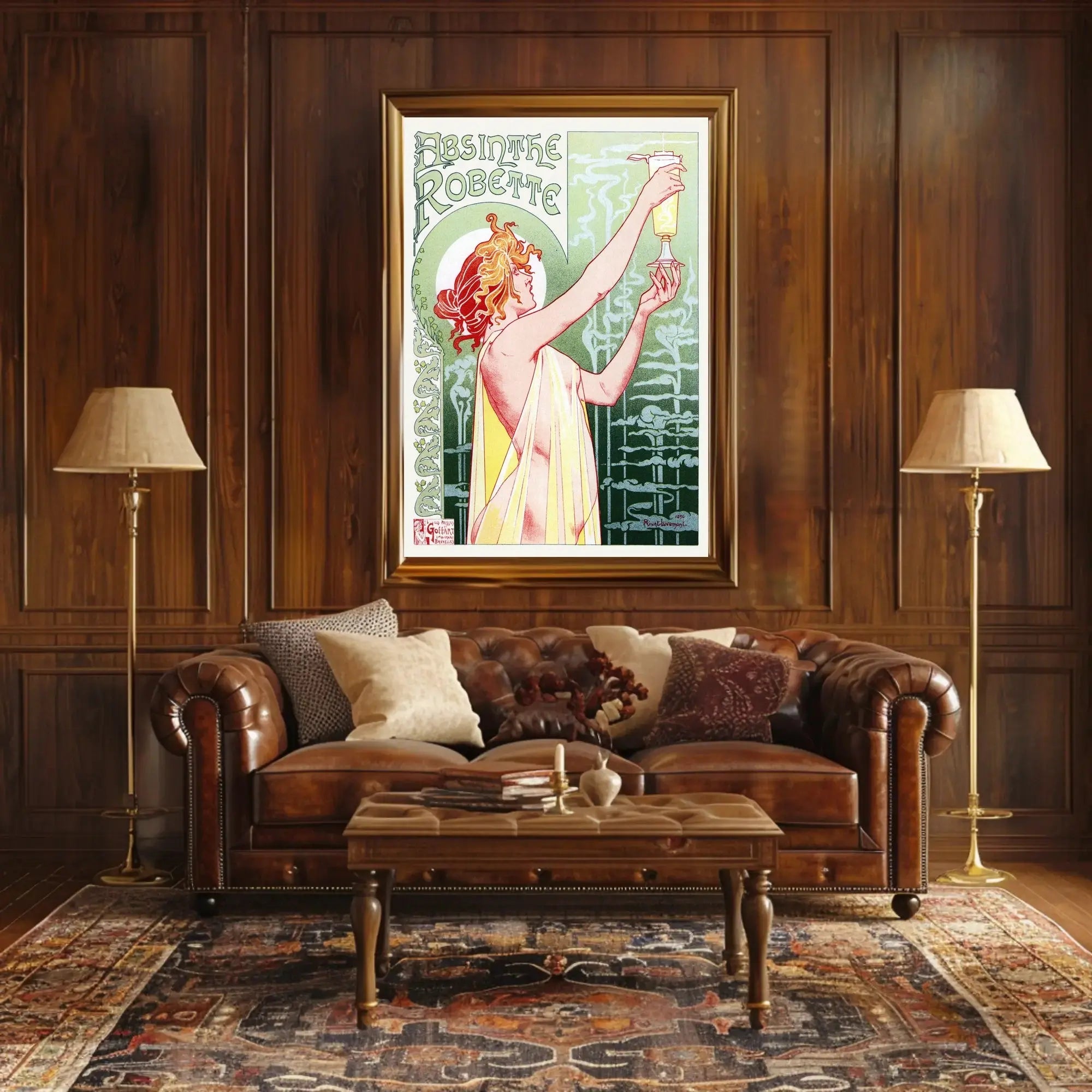 Belle Époque Absinthe Poster: Art Nouveau, Whimsical Elegance PosterGoat