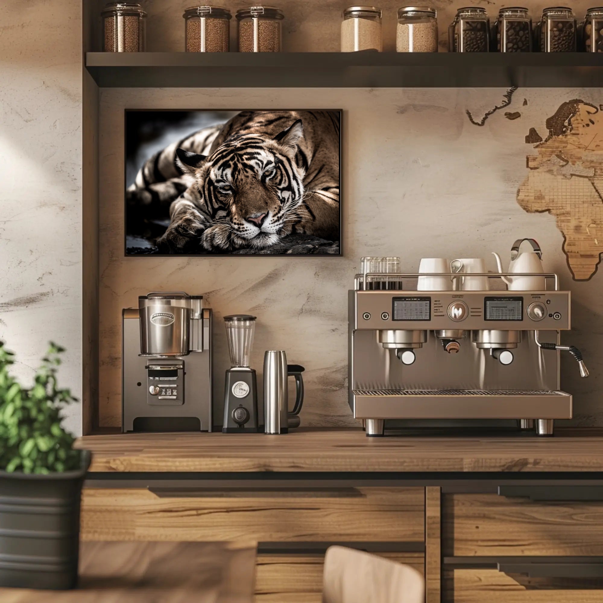 Bengal Tiger Wilderness Scene: Majestic Animal Poster PosterGoat