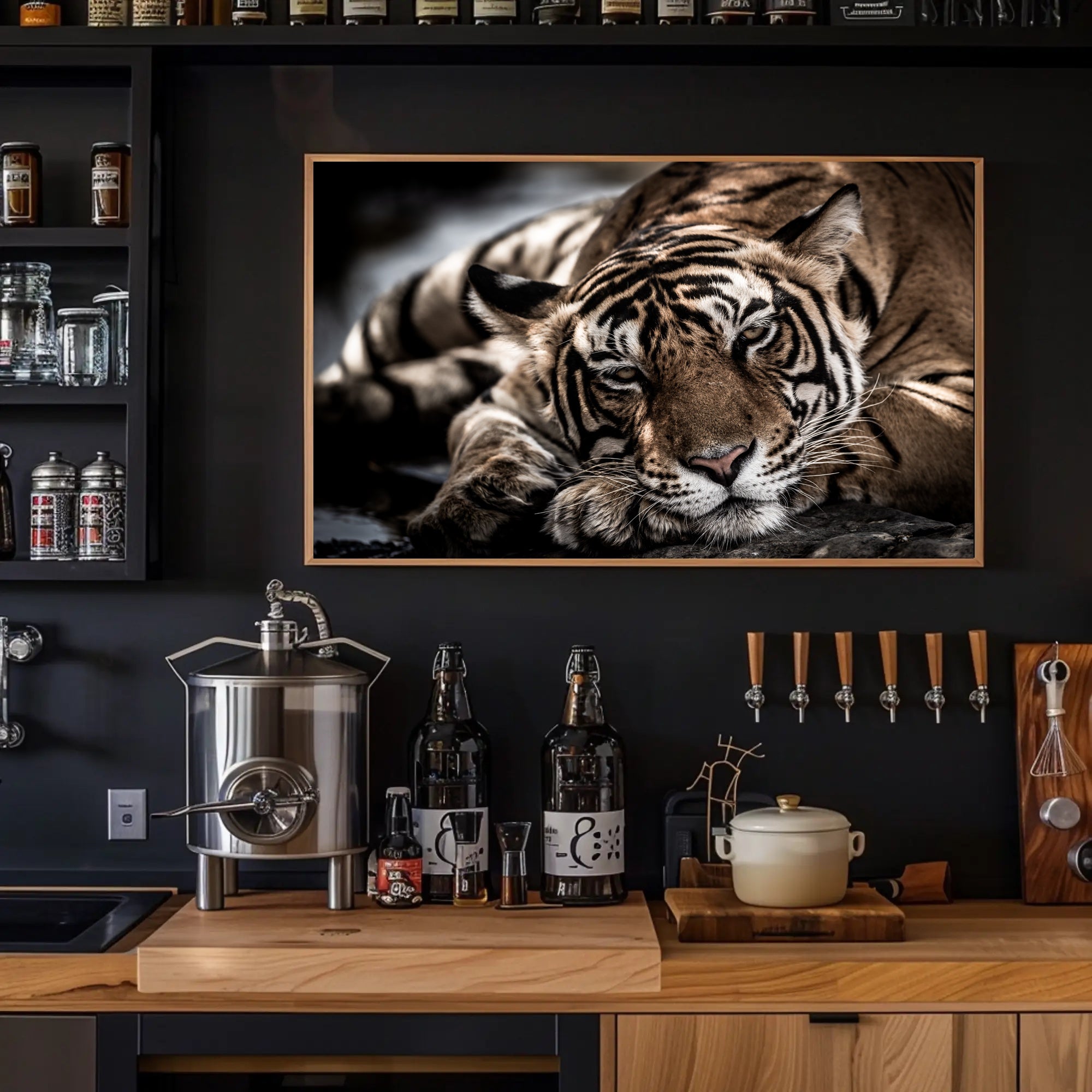 Bengal Tiger Wilderness Scene: Majestic Animal Poster PosterGoat