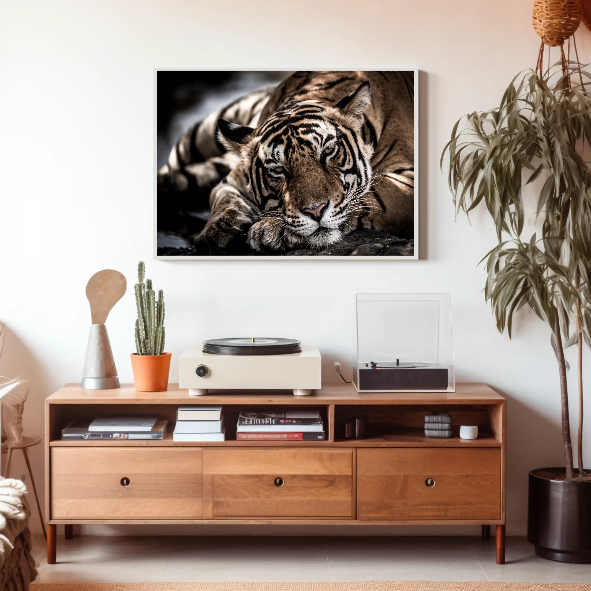 Bengal Tiger Wilderness Scene: Majestic Animal Poster PosterGoat
