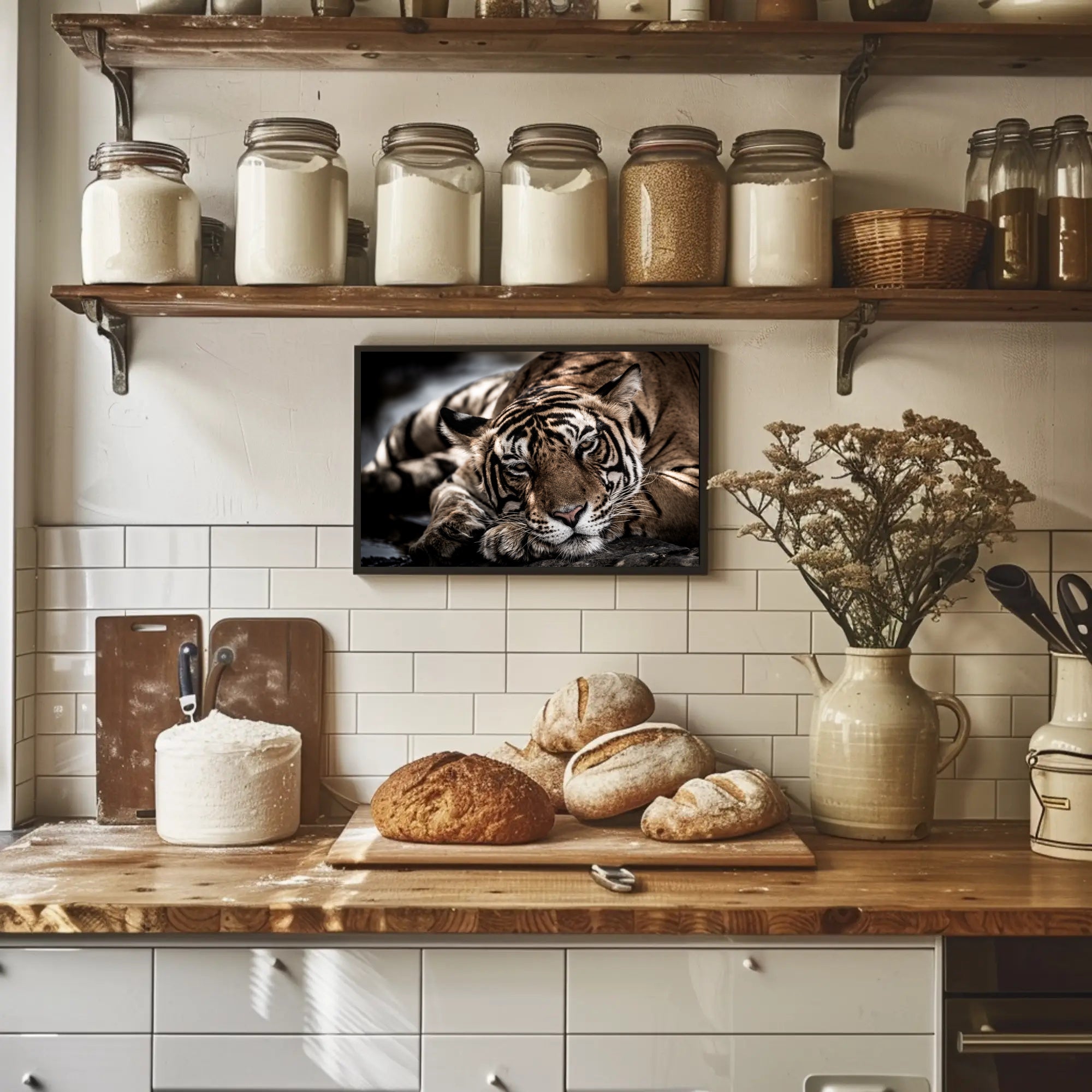 Bengal Tiger Wilderness Scene: Majestic Animal Poster PosterGoat