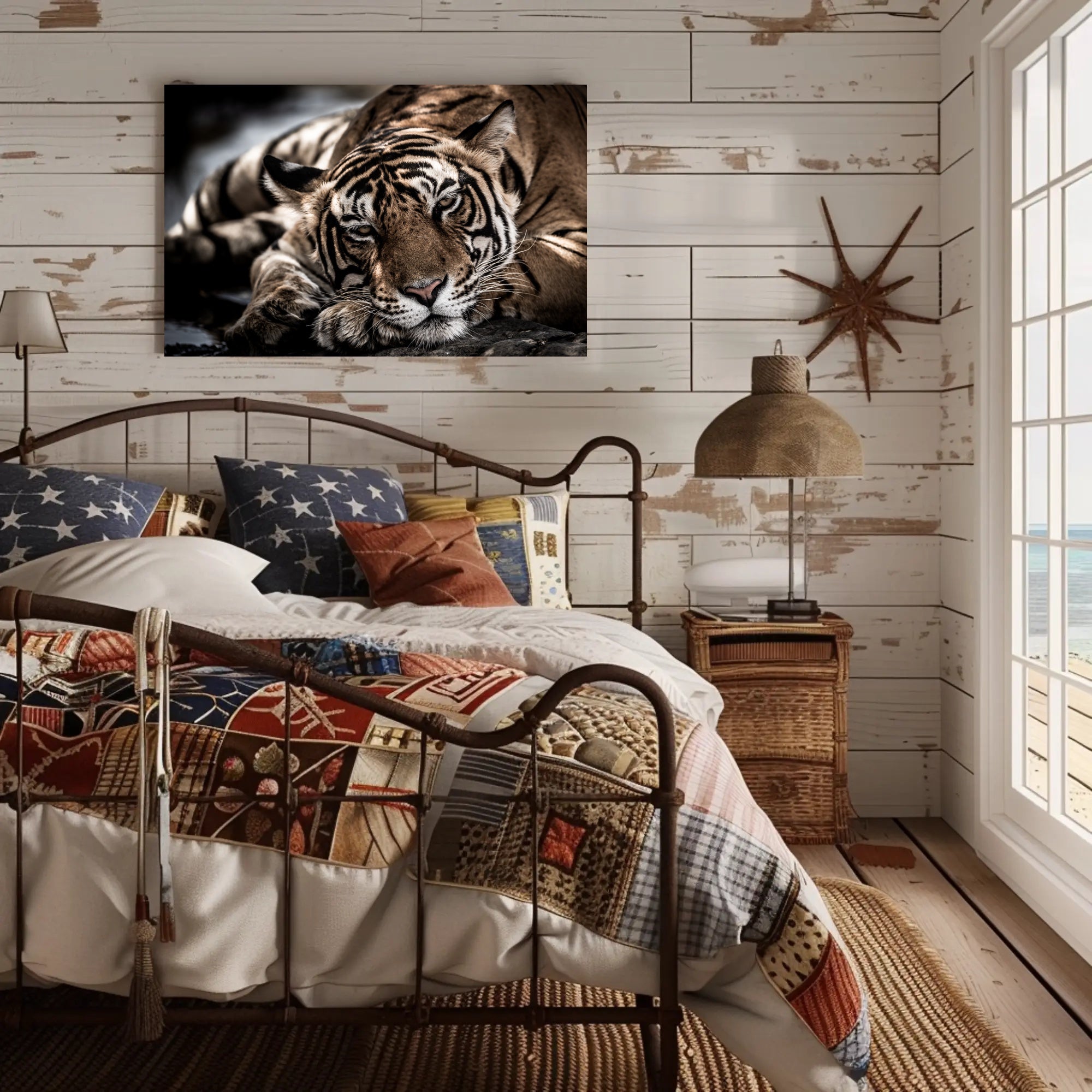 Bengal Tiger Wilderness Scene: Majestic Animal Poster PosterGoat
