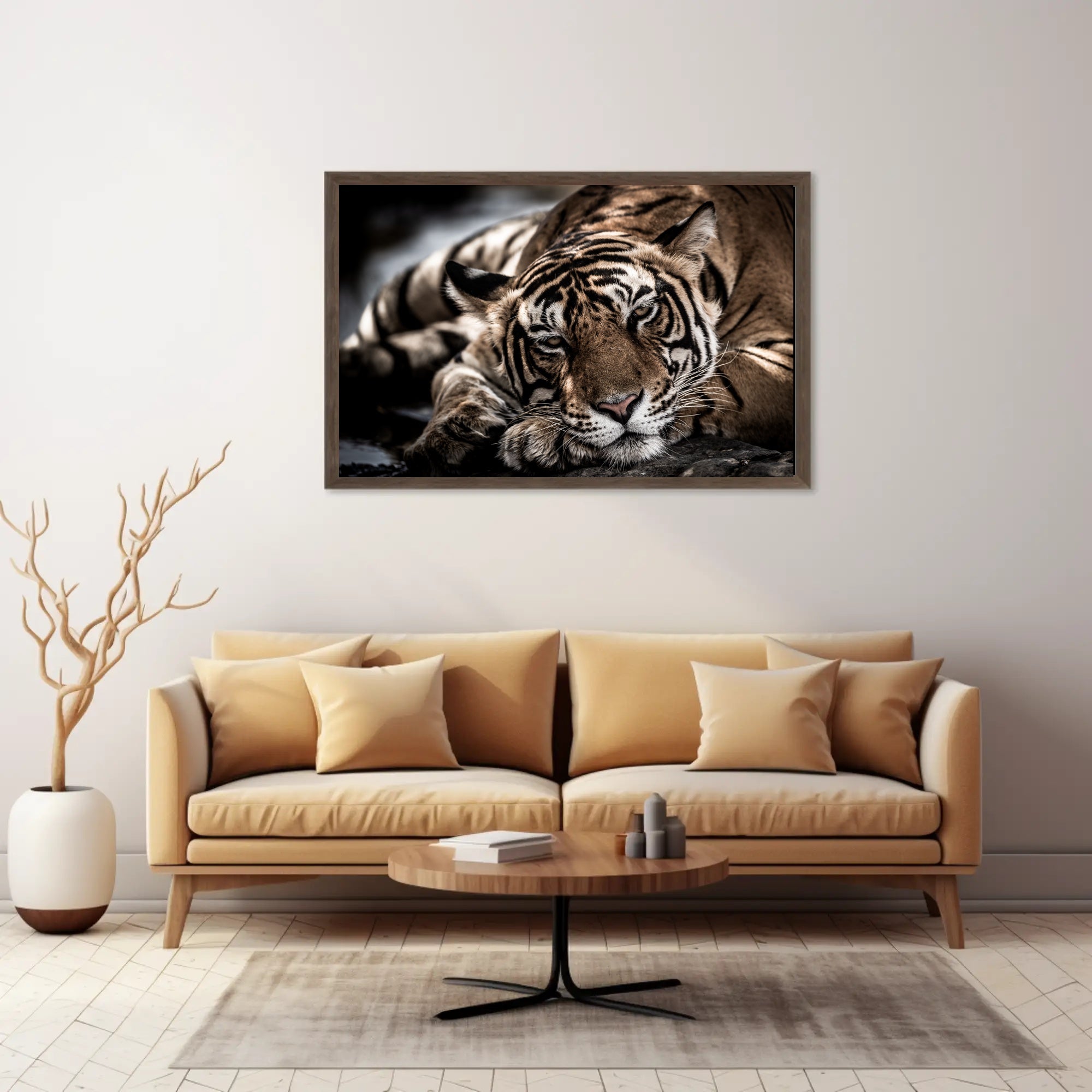 Bengal Tiger Wilderness Scene: Majestic Animal Poster PosterGoat