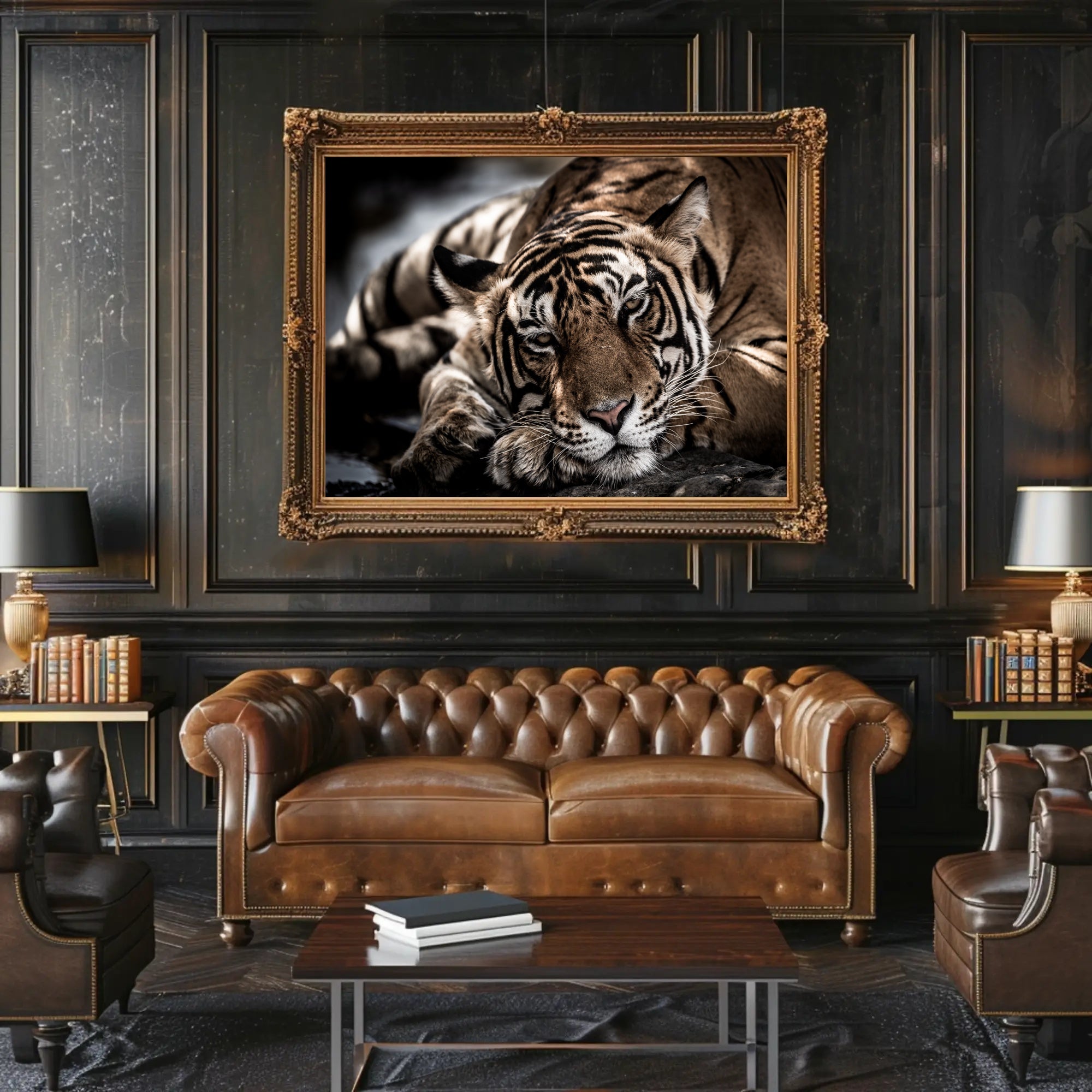 Bengal Tiger Wilderness Scene: Majestic Animal Poster PosterGoat