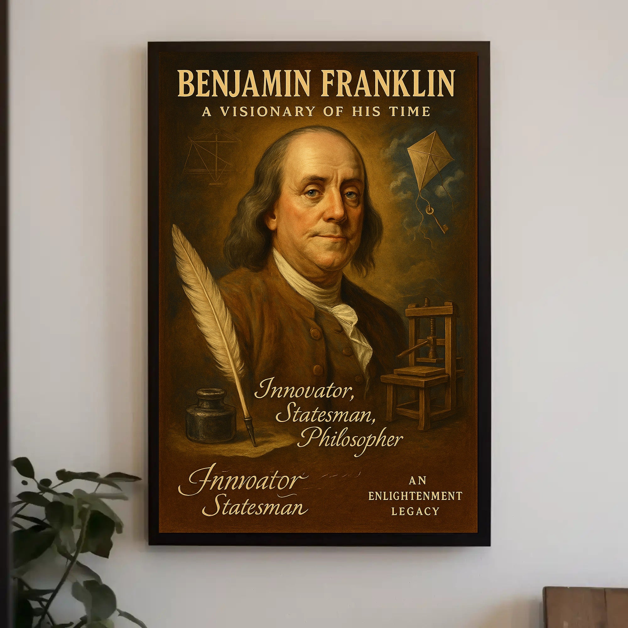 Benjamin Franklin Visionary Poster Wall Art PosterGoat