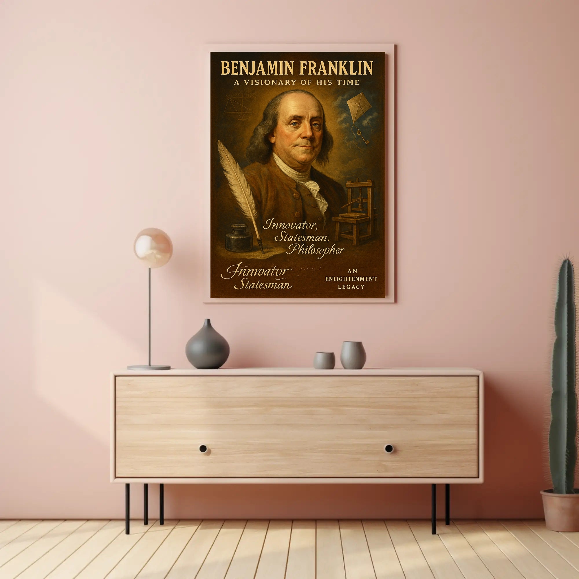 Benjamin Franklin Visionary Poster Wall Art PosterGoat