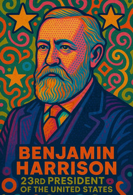 Benjamin Harrison Pop Art Presidential Poster PosterGoat