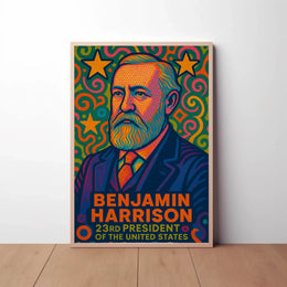 Benjamin Harrison Pop Art Presidential Poster PosterGoat