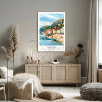 Bergen Coastal View Travel Poster PosterGoat