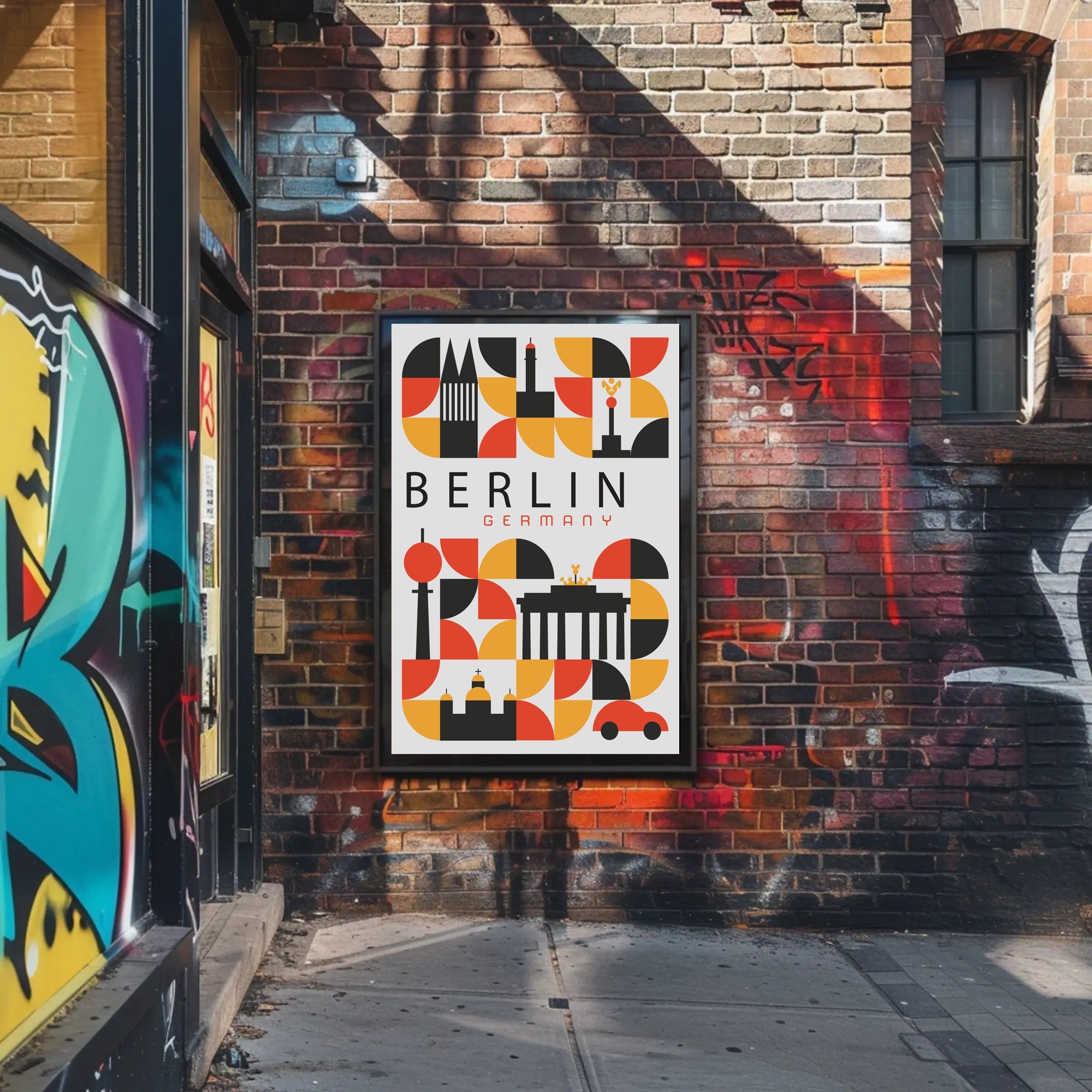 Berlin Landmarks Abstract Art Urban or Cityscape Poster PosterGoat