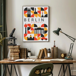 Berlin Landmarks Abstract Art Urban or Cityscape Poster PosterGoat