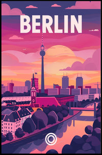 Berlin TV Tower Modern Urban Cityscape Travel Poster PosterGoat