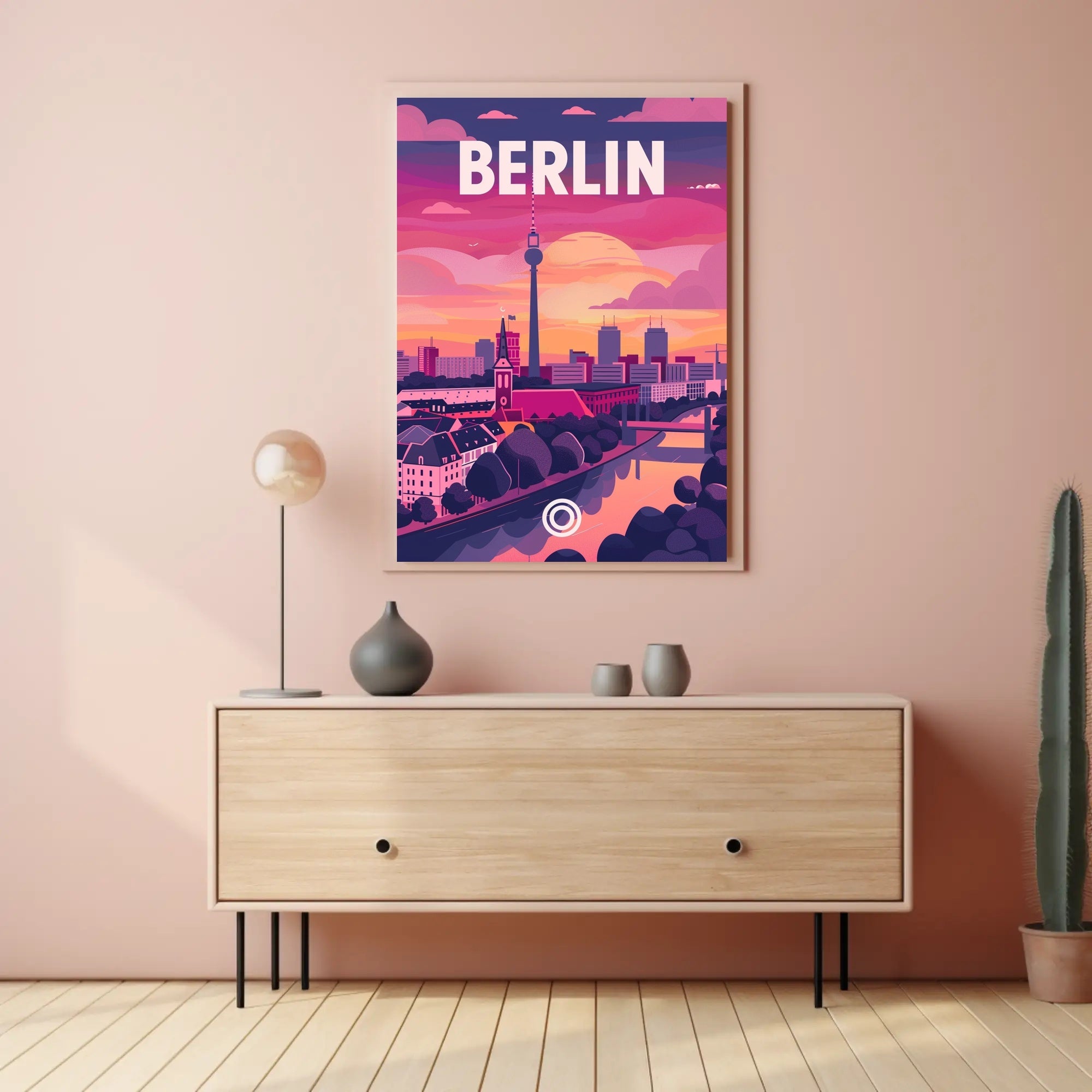 Berlin TV Tower Modern Urban Cityscape Travel Poster PosterGoat