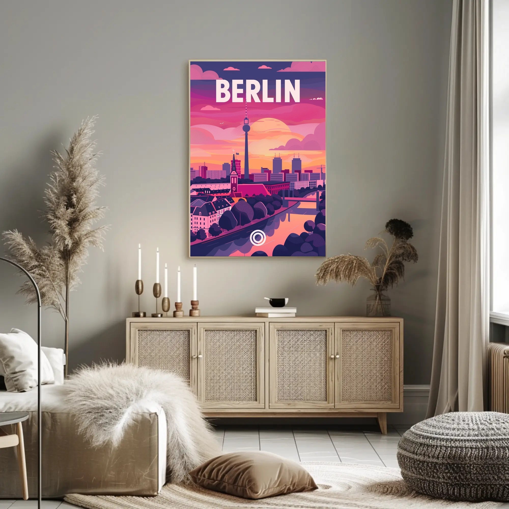 Berlin TV Tower Modern Urban Cityscape Travel Poster PosterGoat