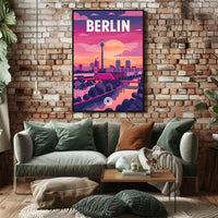 Berlin TV Tower Modern Urban Cityscape Travel Poster PosterGoat