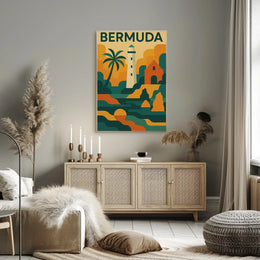 Bermuda Coastal Scenery Vintage Travel Poster PosterGoat