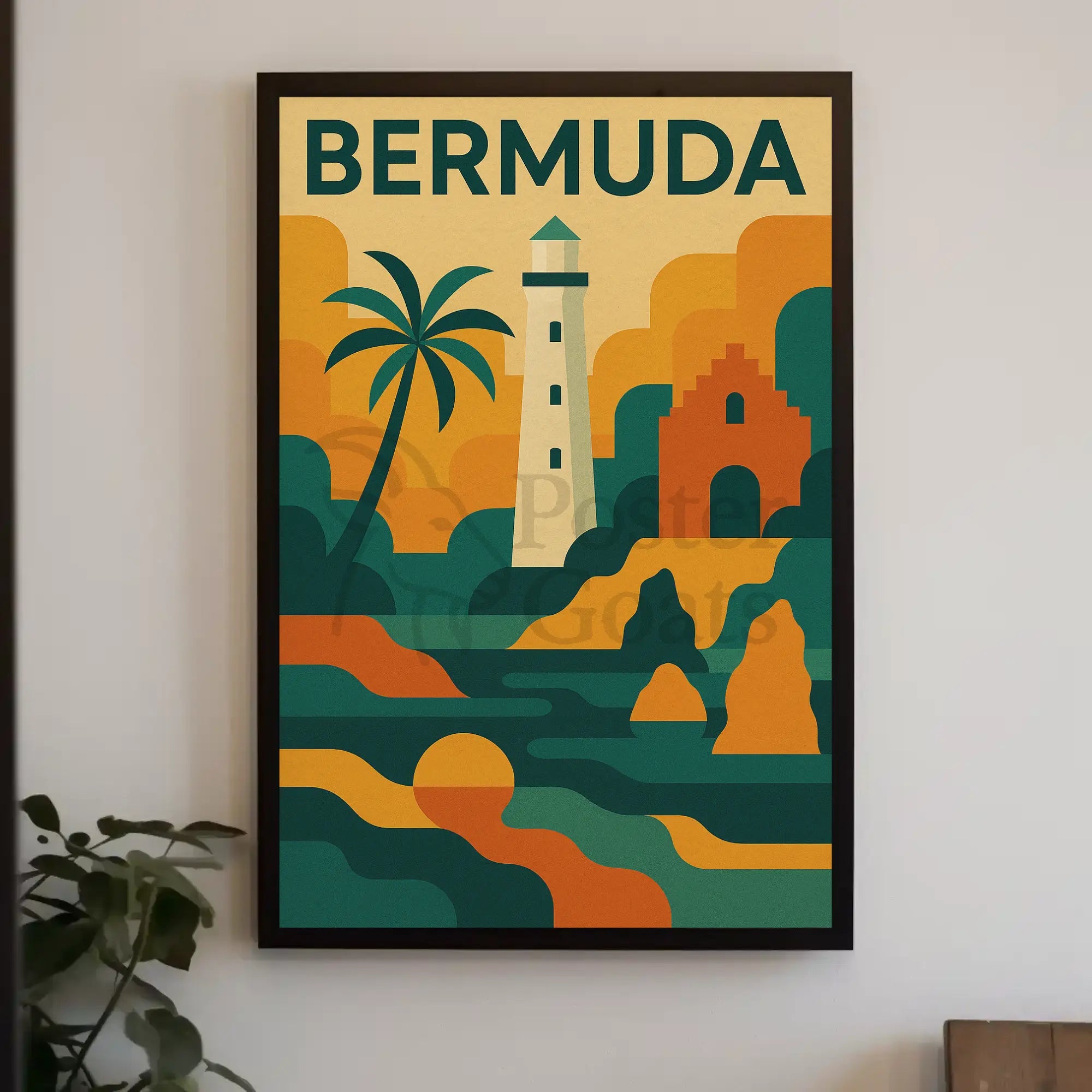 Bermuda Coastal Scenery Vintage Travel Poster PosterGoat