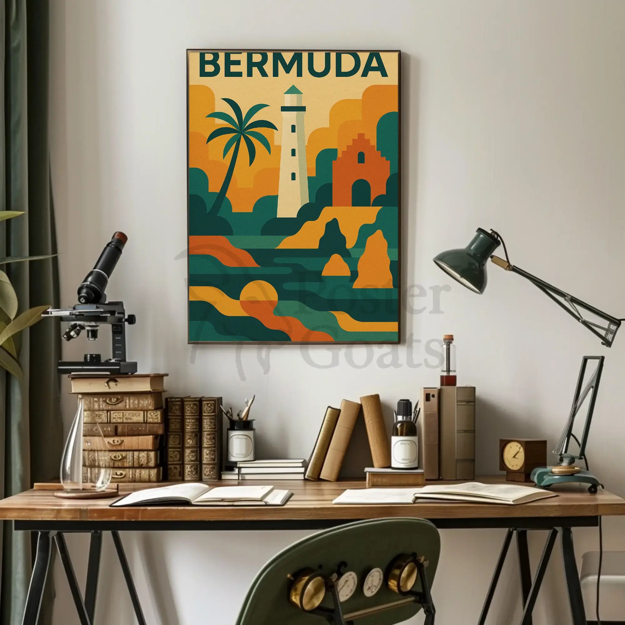 Bermuda Coastal Scenery Vintage Travel Poster PosterGoat