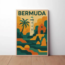 Bermuda Coastal Scenery Vintage Travel Poster PosterGoat