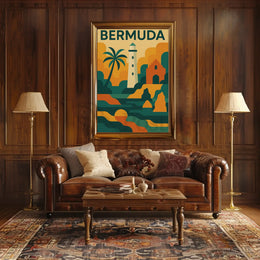 Bermuda Coastal Scenery Vintage Travel Poster PosterGoat