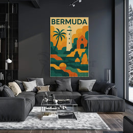 Bermuda Coastal Scenery Vintage Travel Poster PosterGoat