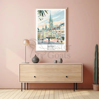 Bern Clock Tower Scenic Art Nouveau Travel Poster PosterGoat