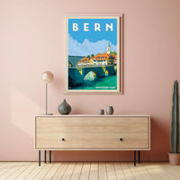 Bern Travel Charm: Vibrant Cityscape Vintage Travel Poster PosterGoat