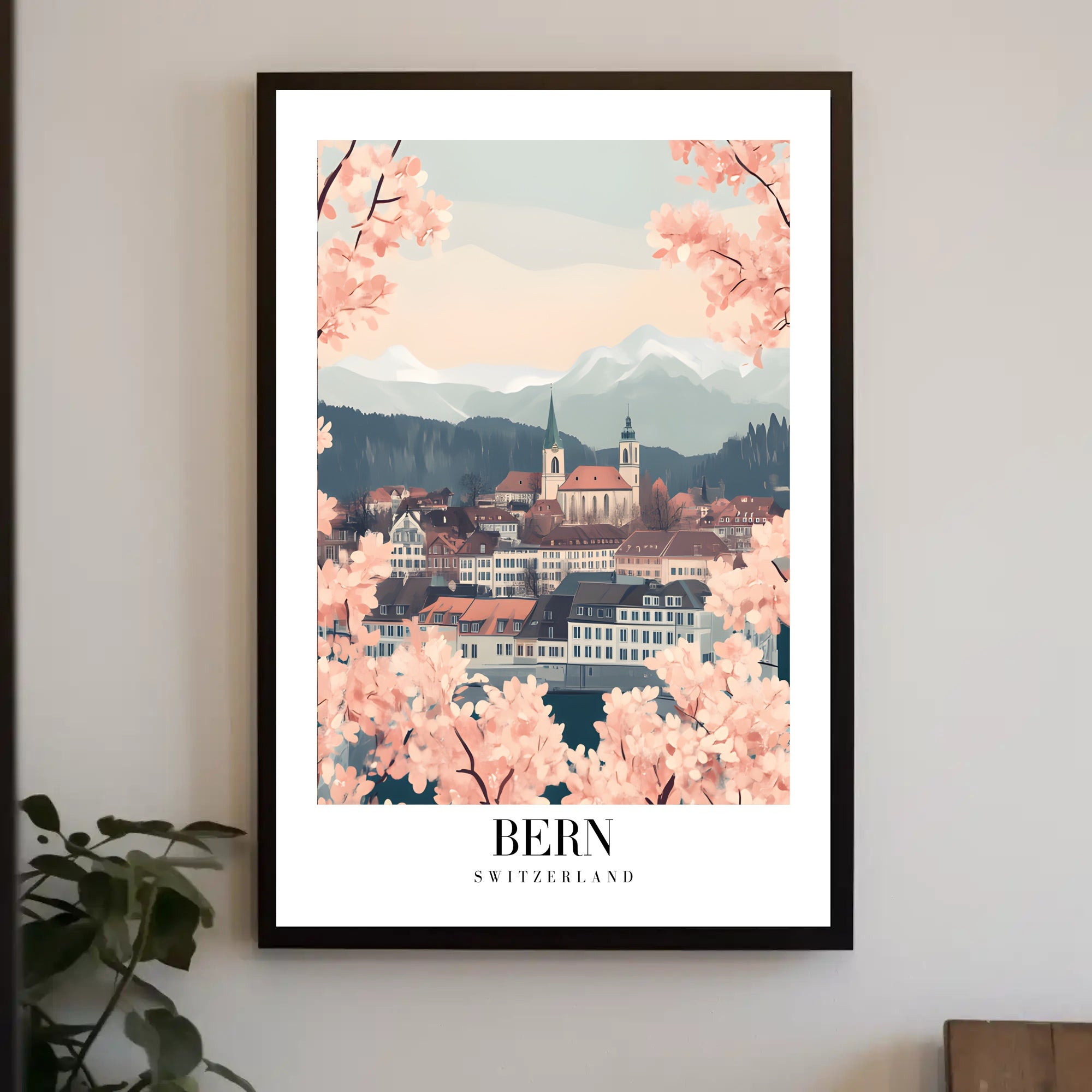 Bern's Charm: Swiss Alps Travel Poster PosterGoat