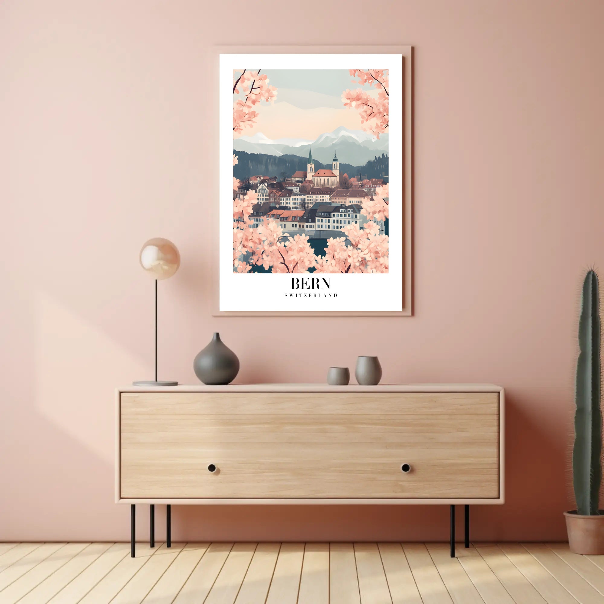 Bern's Charm: Swiss Alps Travel Poster PosterGoat