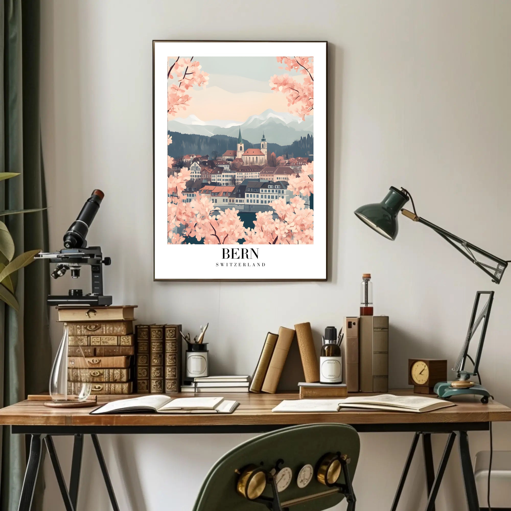 Bern's Charm: Swiss Alps Travel Poster PosterGoat