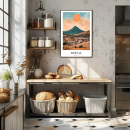 Bernal Monolith in Vibrant Mexican Travel Poster PosterGoat