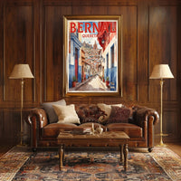 Bernal Street Scene Photorealistic Travel Poster PosterGoat