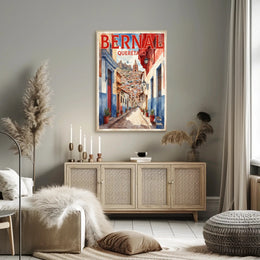 Bernal Street Scene Photorealistic Travel Poster PosterGoat