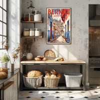 Bernal Street Scene Photorealistic Travel Poster PosterGoat