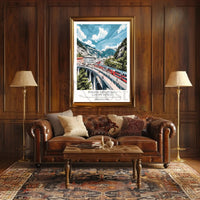 Bernina Express and Glacier Express Scenic Travel Poster PosterGoat