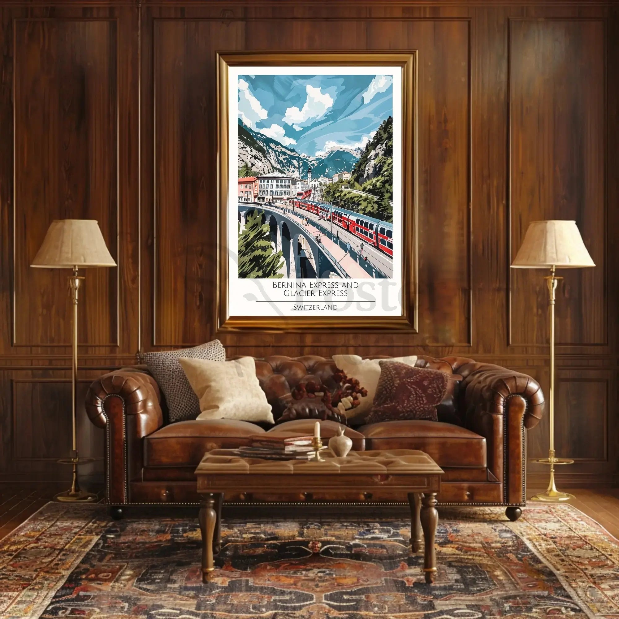 Bernina Express and Glacier Express Scenic Travel Poster PosterGoat