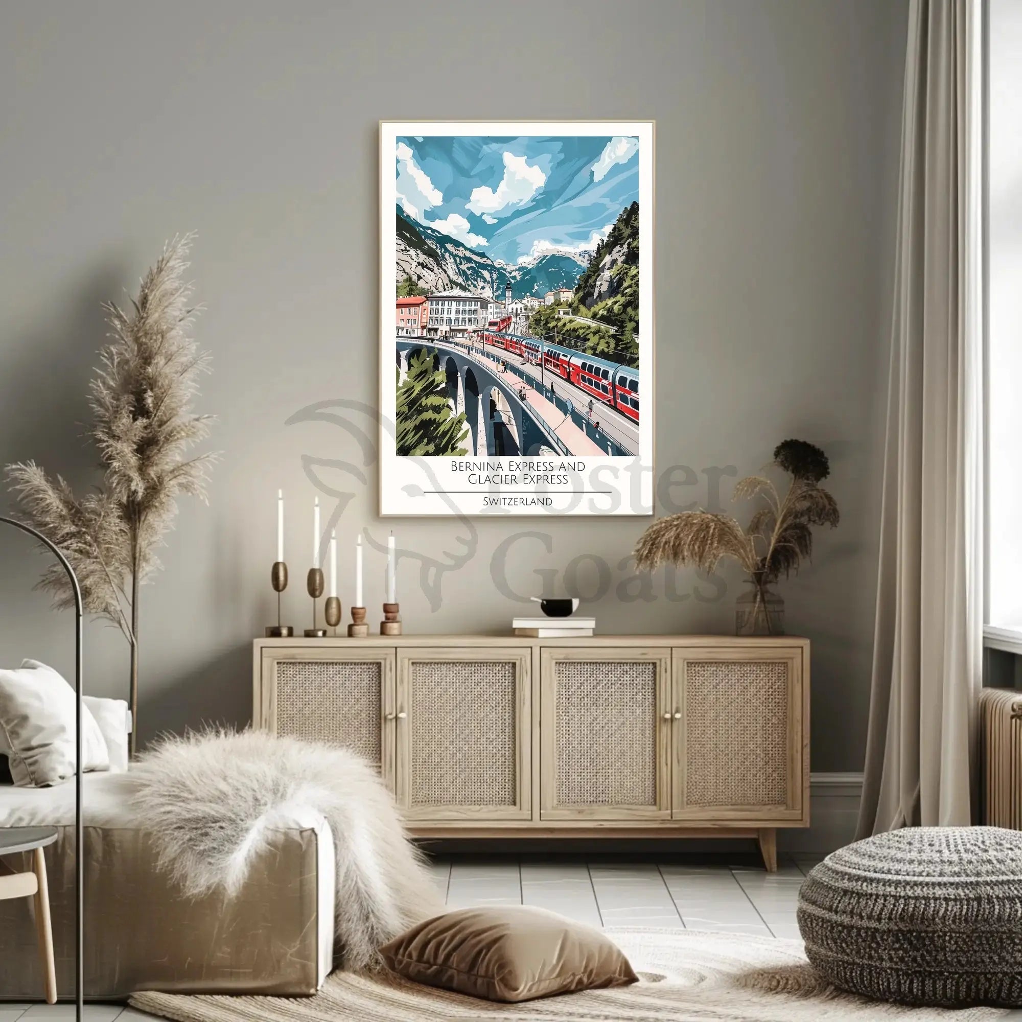 Bernina Express and Glacier Express Scenic Travel Poster PosterGoat